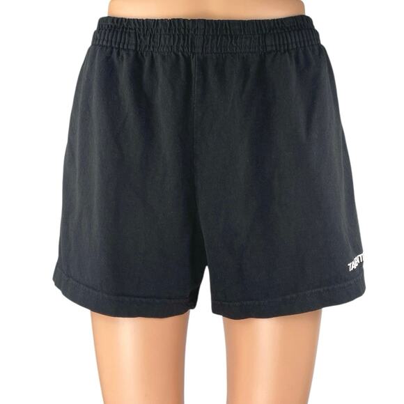 Talentless Women's Black High Waisted Pull On Athletic Mini Sweat Shorts Size S - Picture 1 of 4